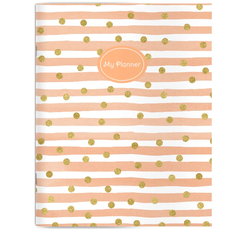 Coral Glitter 7x9 Saddle Stitched Planner | Planners, Calendars